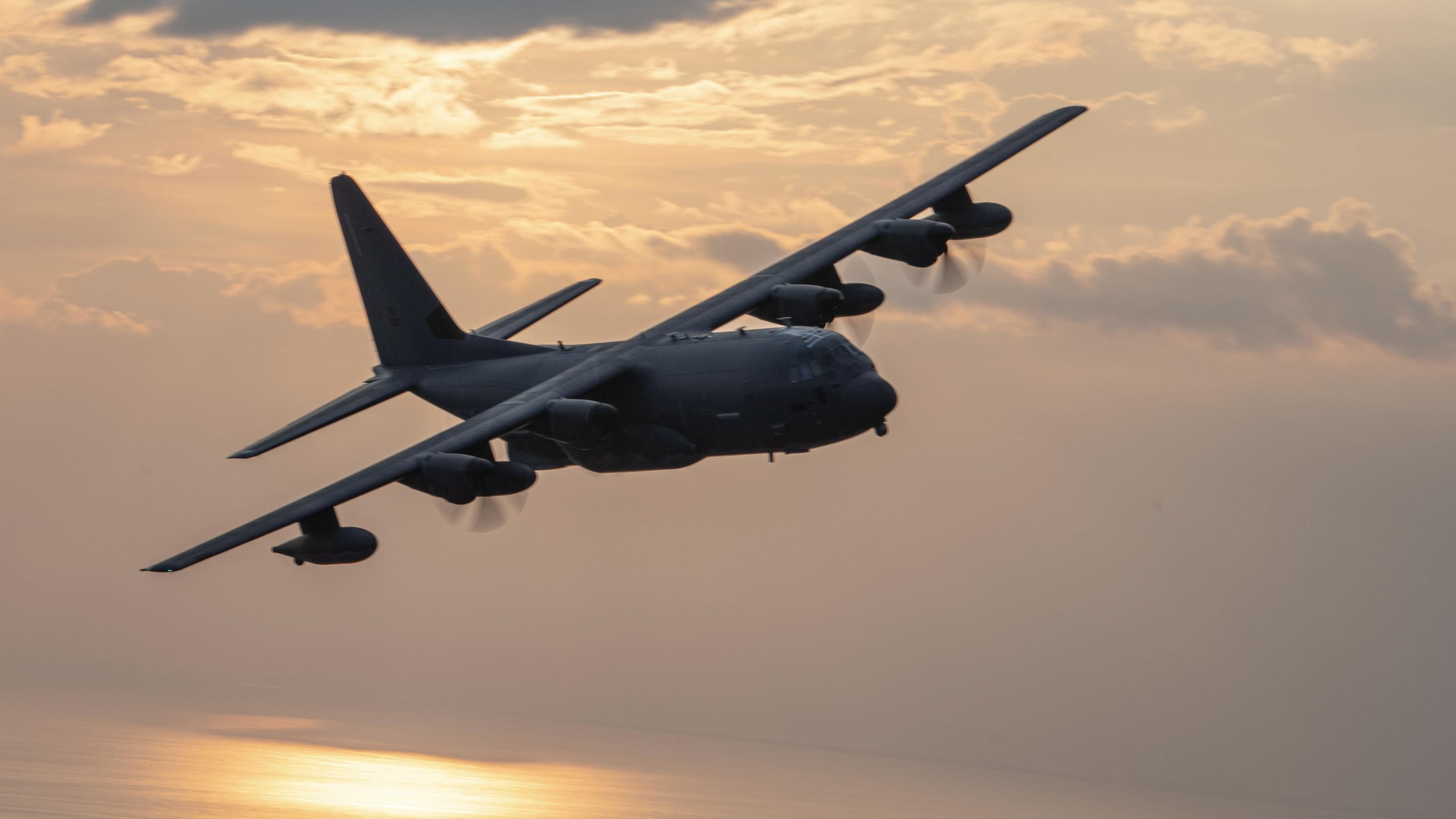 MC-130J Commando II flying at sunset near Hurlburt Field